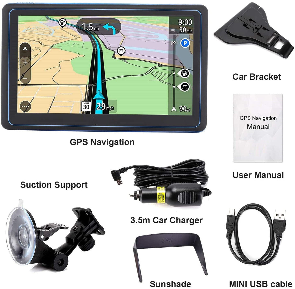 7-Zoll-GPS-Navigation für Auto und Lkw – aktualisiertes GPS-Navigationssystem 2026