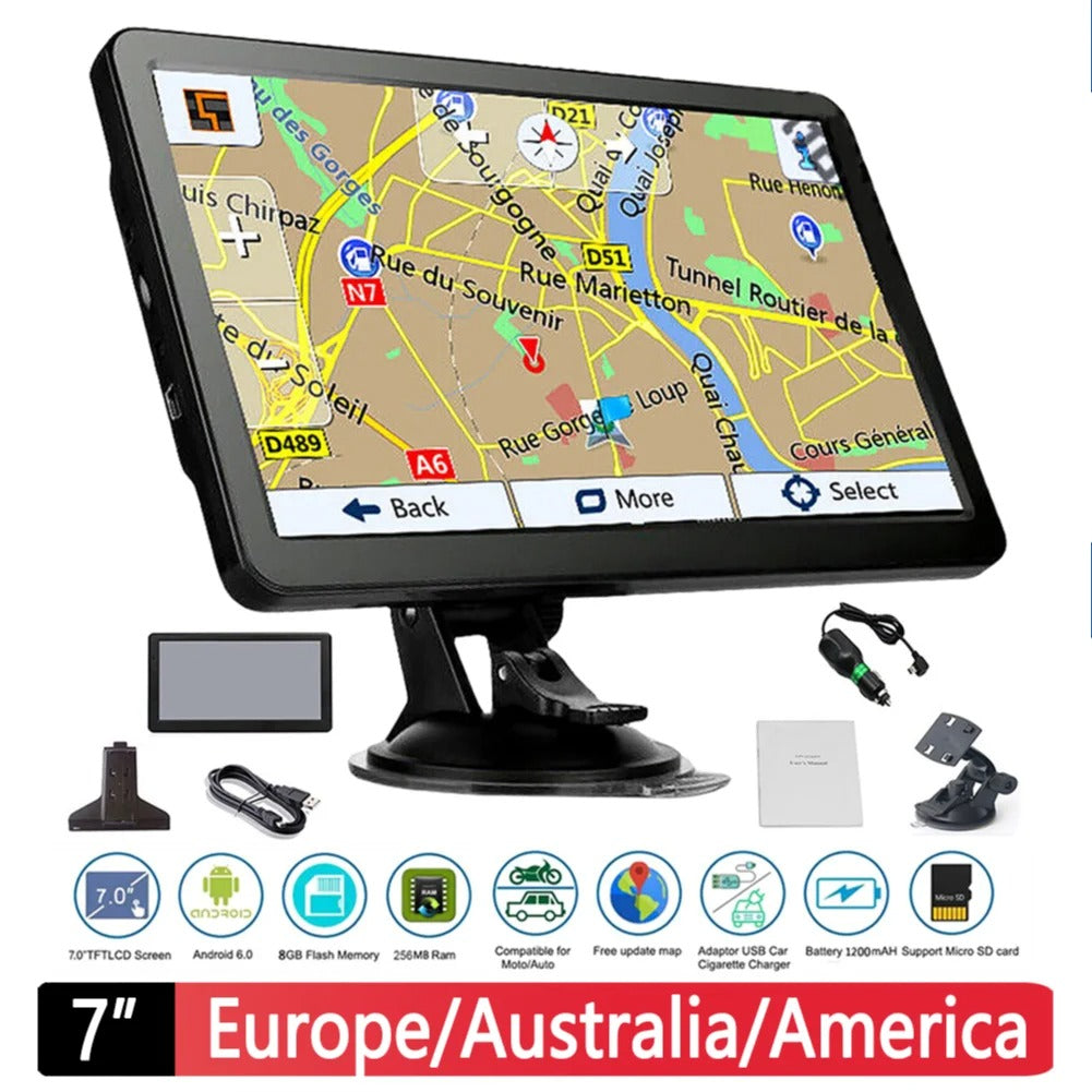 7" GPS-navigatie voor vrachtwagen, auto en bestelwagen – GPS met meerdere modi en touchscreen