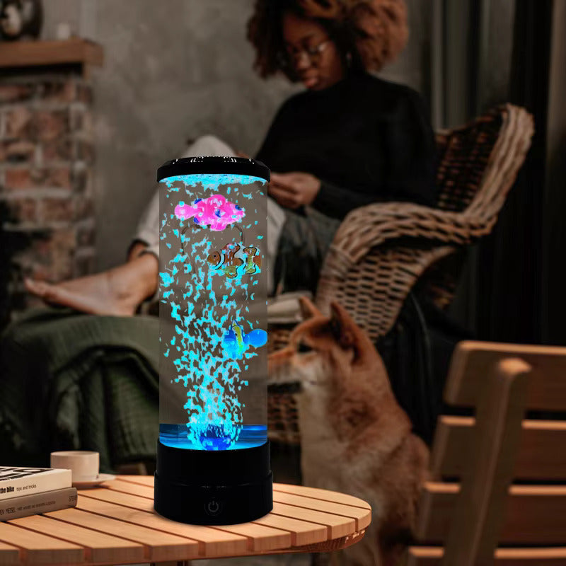 Lampada d'atmosfera LED con effetto bolle e colori cangianti, lampada da notte USB per camera da letto, soggiorno e ufficio