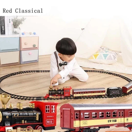 Deluxe HO-Modelleisenbahnset mit 39 Teilen, Beleuchtung und ovalem Gleis