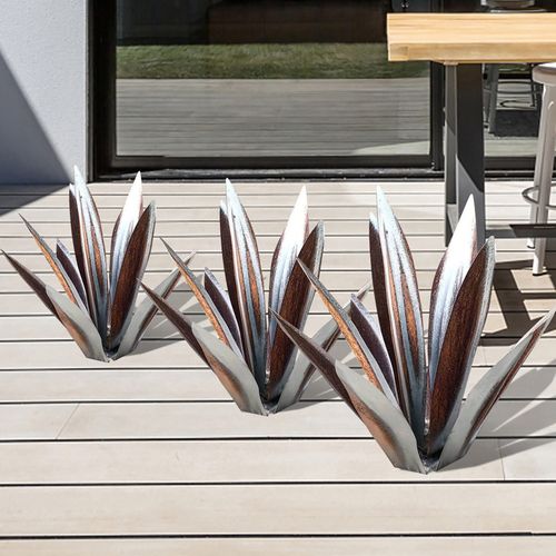 Scultura da giardino in metallo Eternal Agave per decorazioni da interno ed esterno