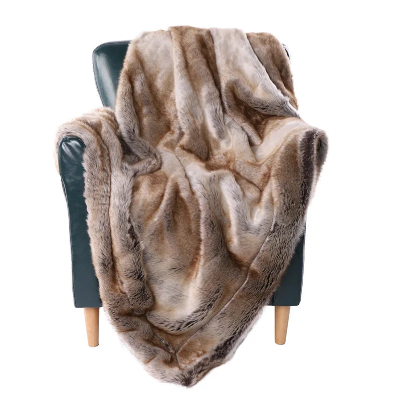 Luxe imitatiebontplaid met nertslook, zachte en warme deken