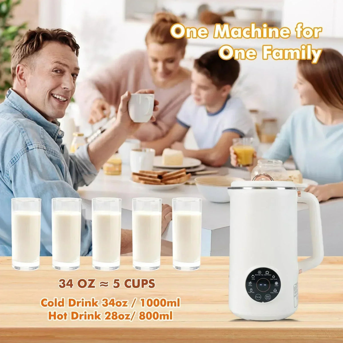 Macchina NutriBlend 8 in 1 per bevande vegetali - macchina automatica da 1000 ml per bevande vegetali