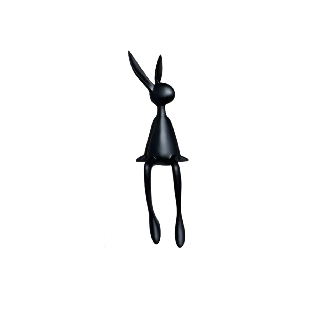 Moderne sitzende Osterhasen-Dekorationsfigur aus Kunstharz von ResinLux