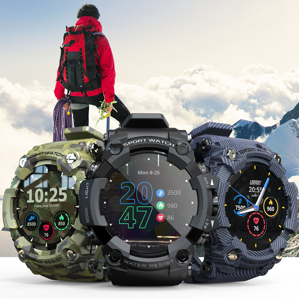 Robuste Smartwatch mit Pulsmessung und wasserdichtem IP68-Design