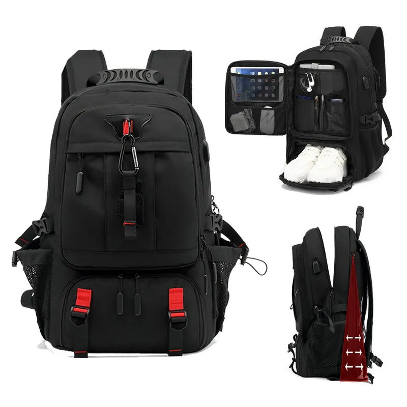 Tech Trek Pro-rugzak van 50L–80L met USB-oplaadpoort en laptopvak