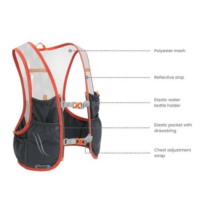Gilet da trail running con borracce morbide – leggero e traspirante