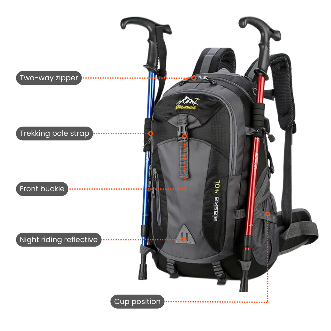 Waterdichte outdoor-rugzak van 40L – wandelen en avontuur