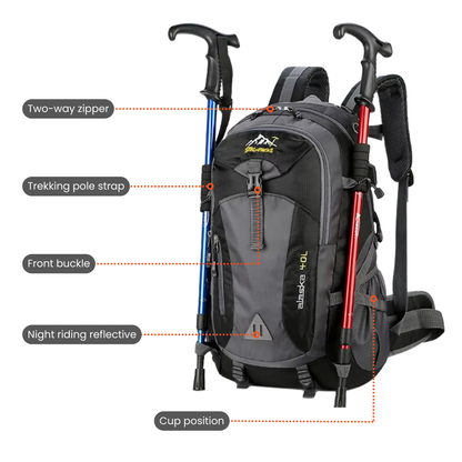 Waterdichte outdoor-rugzak van 40L – wandelen en avontuur