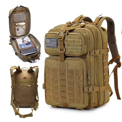 Zaino tattico e di emergenza 50L – Impermeabile, con sistema MOLLE, per la sopravvivenza