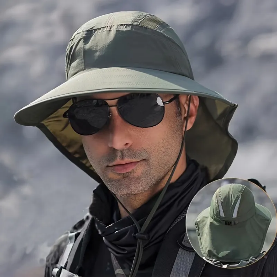 UV-Sonnenhut mit Nackenschutz und breiter Krempe – Effektiver Sonnenschutz