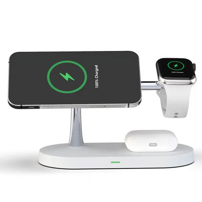 Stazione di ricarica wireless 5 in 1 per più dispositivi con luce d’atmosfera