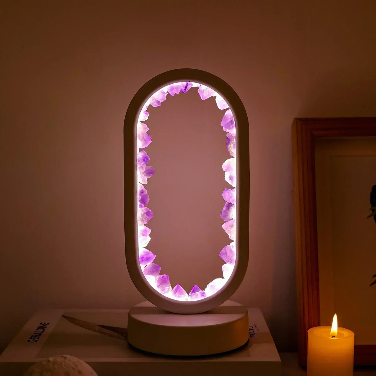 AuraStone natuurlijke amethist-sereniteitslamp