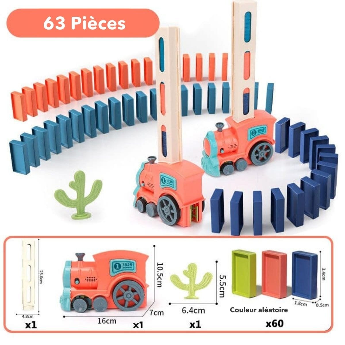 Automatischer Dominostein-Zug für kreativen Spielspaß für Kinder
