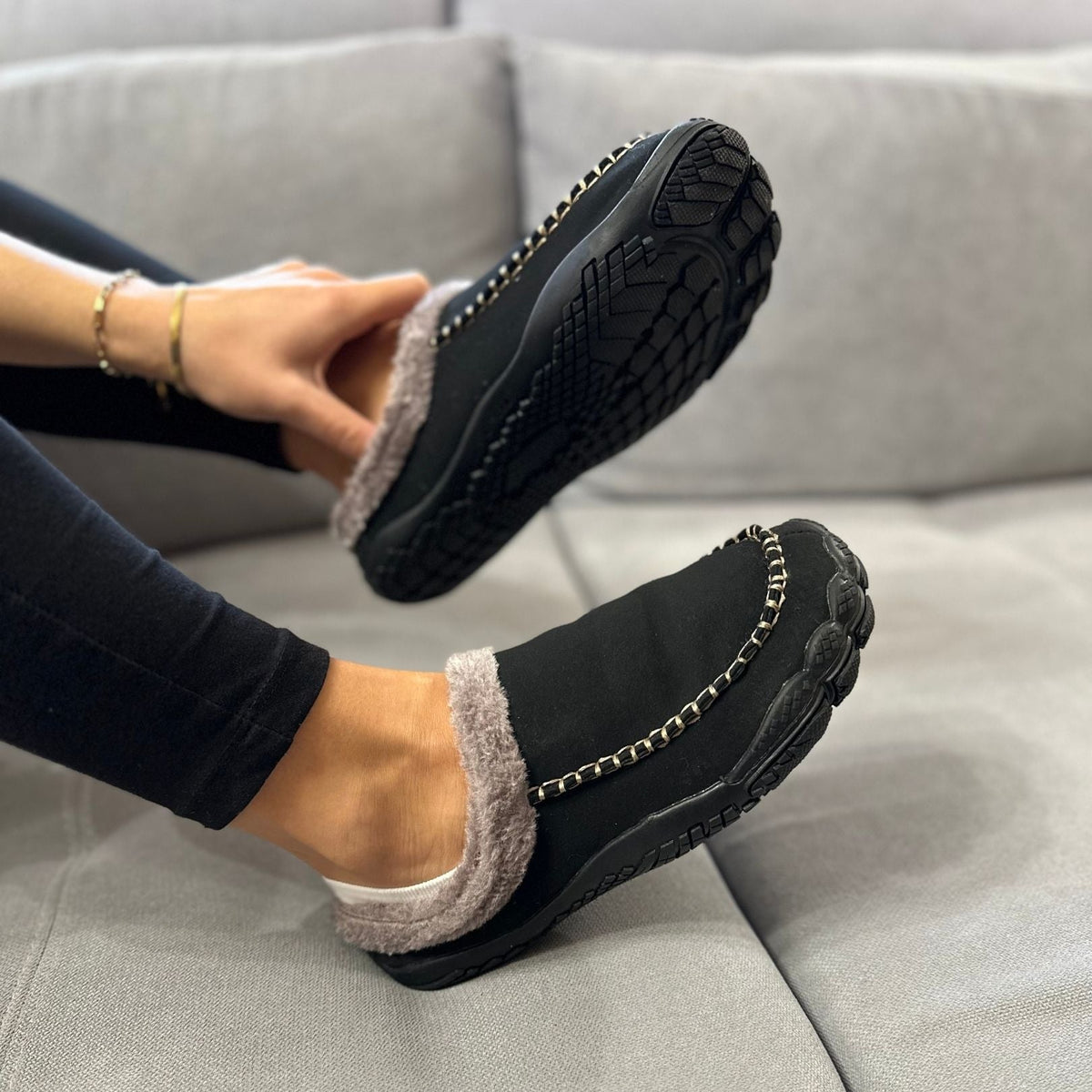 Op blote voeten geïnspireerde pantoffels – ultrawarm, flexibel en comfortabel