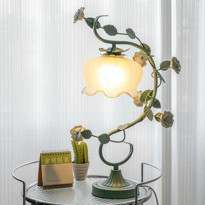 Lampada a forma di rosa BlossomGlow, elegante lampada da tavolo con luce d’atmosfera