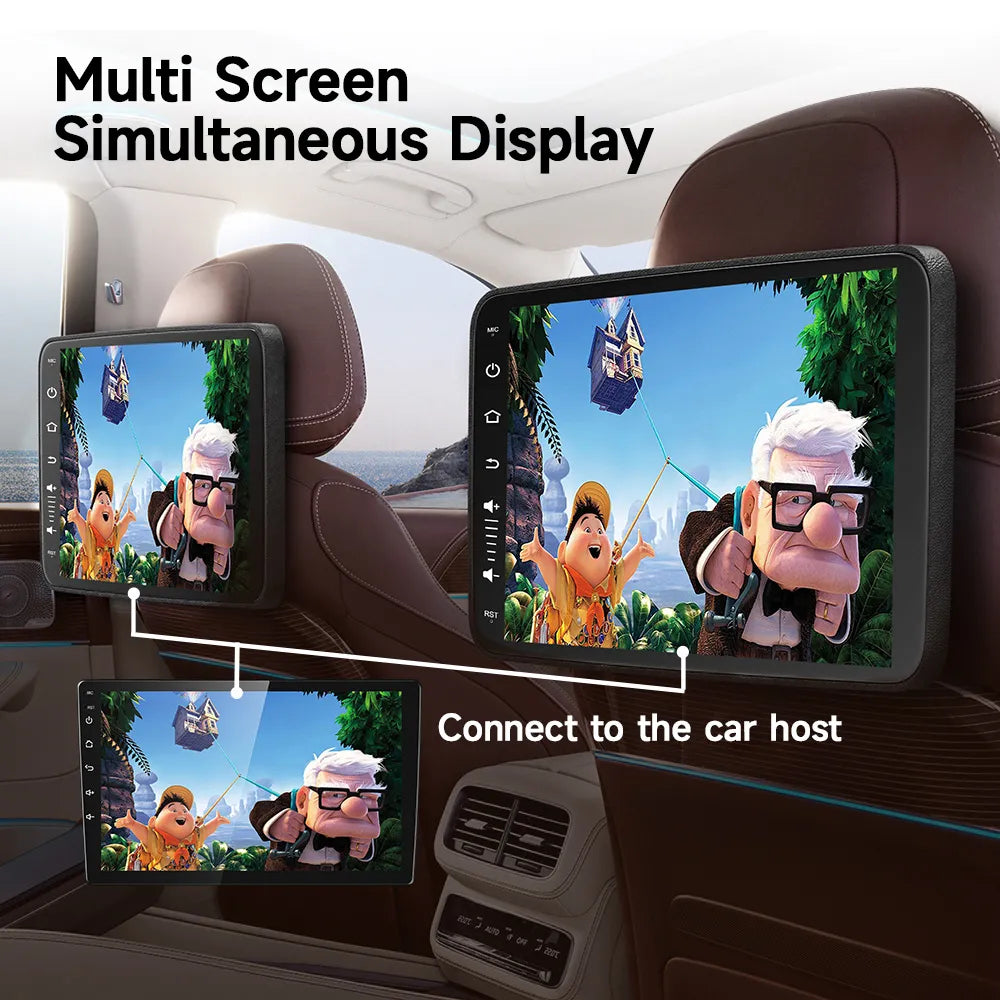 Bluetooth-hoofdsteunscherm voor de auto met Ultra-HD IPS-touchscreen