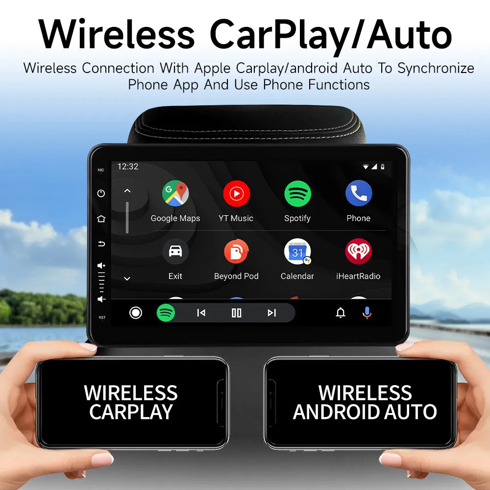 Bluetooth-hoofdsteunscherm voor de auto met Ultra-HD IPS-touchscreen