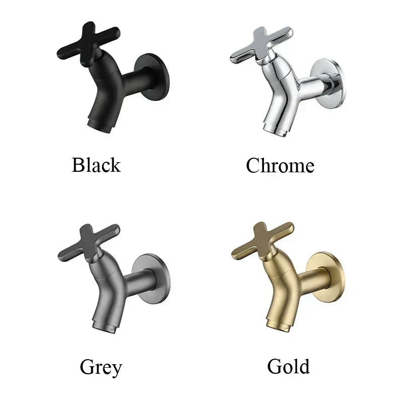 BrassFlow wandgemonteerde koudwaterkraan van massief messing met ergonomische greep