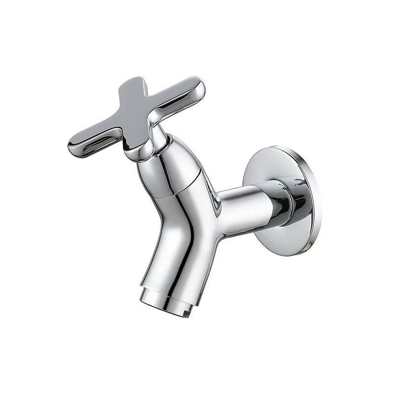 BrassFlow wandgemonteerde koudwaterkraan van massief messing met ergonomische greep