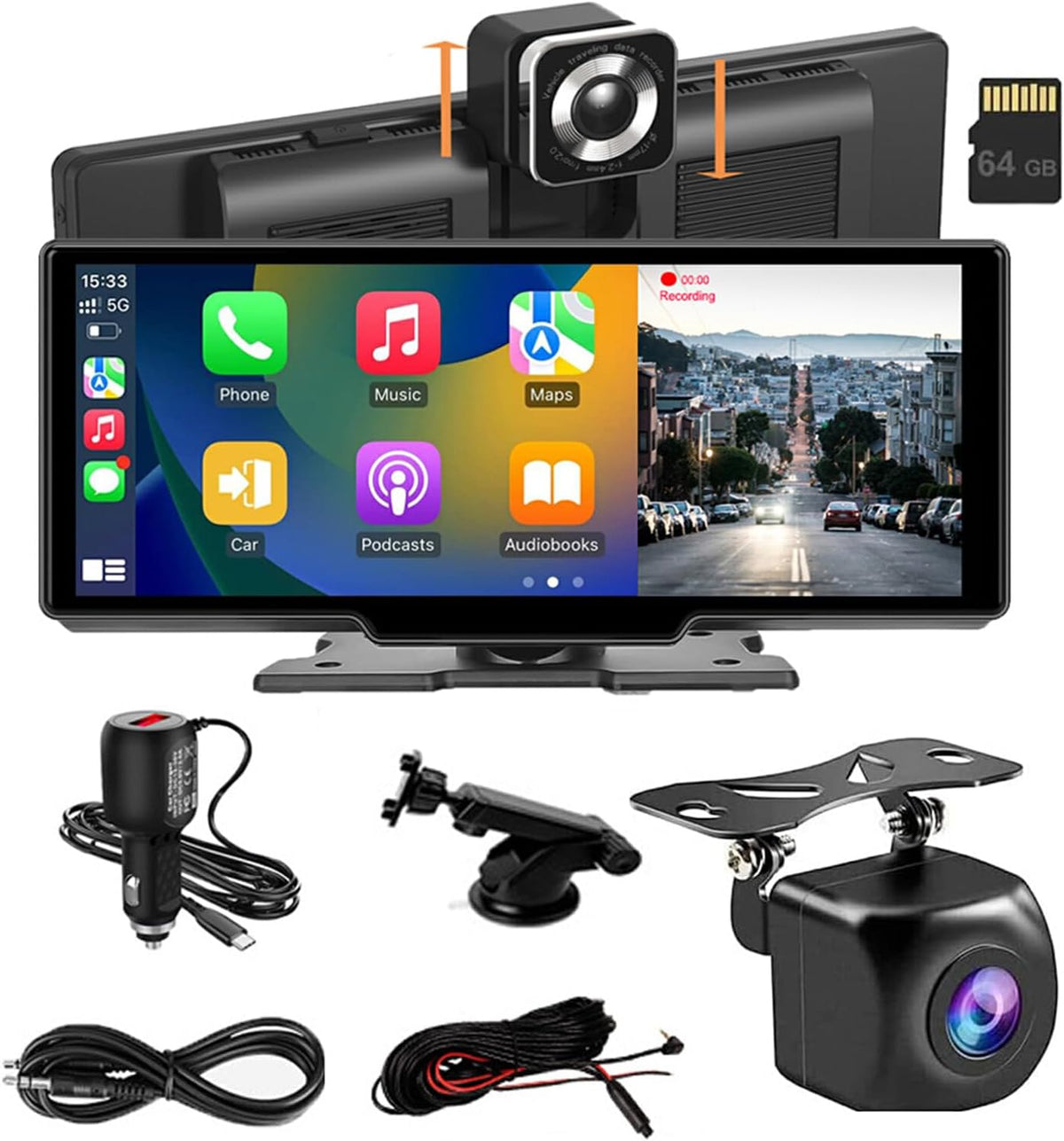 Schermo smart per auto CarVision Pro con CarPlay, Android Auto e dashcam