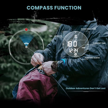 Lichtgewicht outdoorhorloge van koolstofvezel met robuust ontwerp