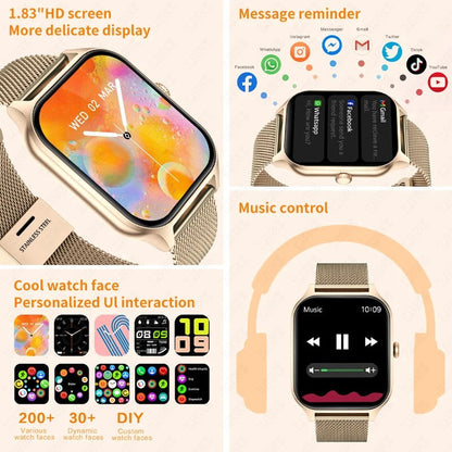 ChicTime-smartwatch voor vrouwen met fitness- en gezondheidsmonitoring