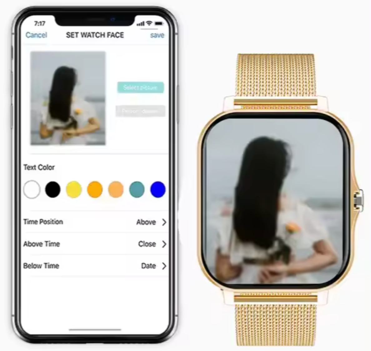 ChicTime-smartwatch voor vrouwen met fitness- en gezondheidsmonitoring