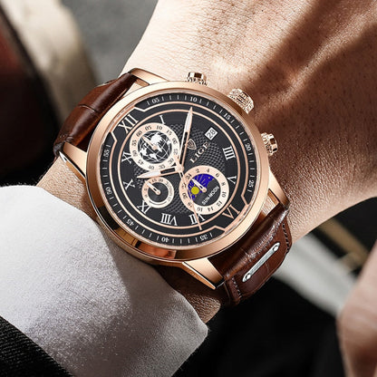 Orologio cronografo classico da uomo dal design elegante e lussuoso
