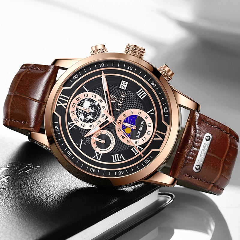 Orologio cronografo classico da uomo dal design elegante e lussuoso
