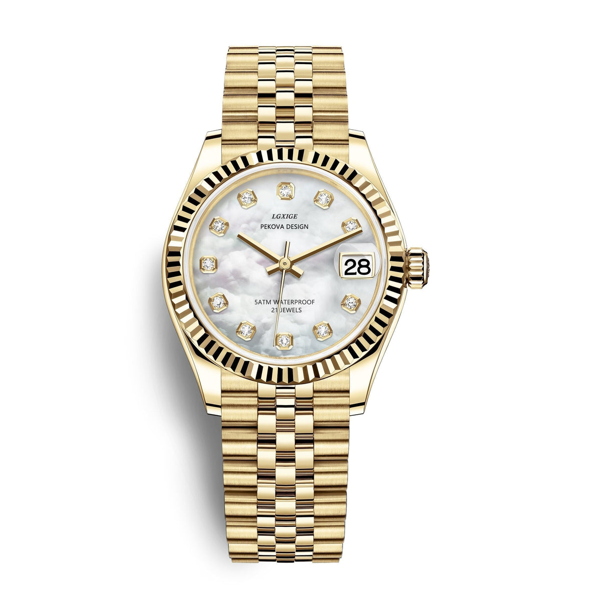 Klassische Armbanduhr aus Edelstahl Nr. 296, elegante minimalistische Damenuhr