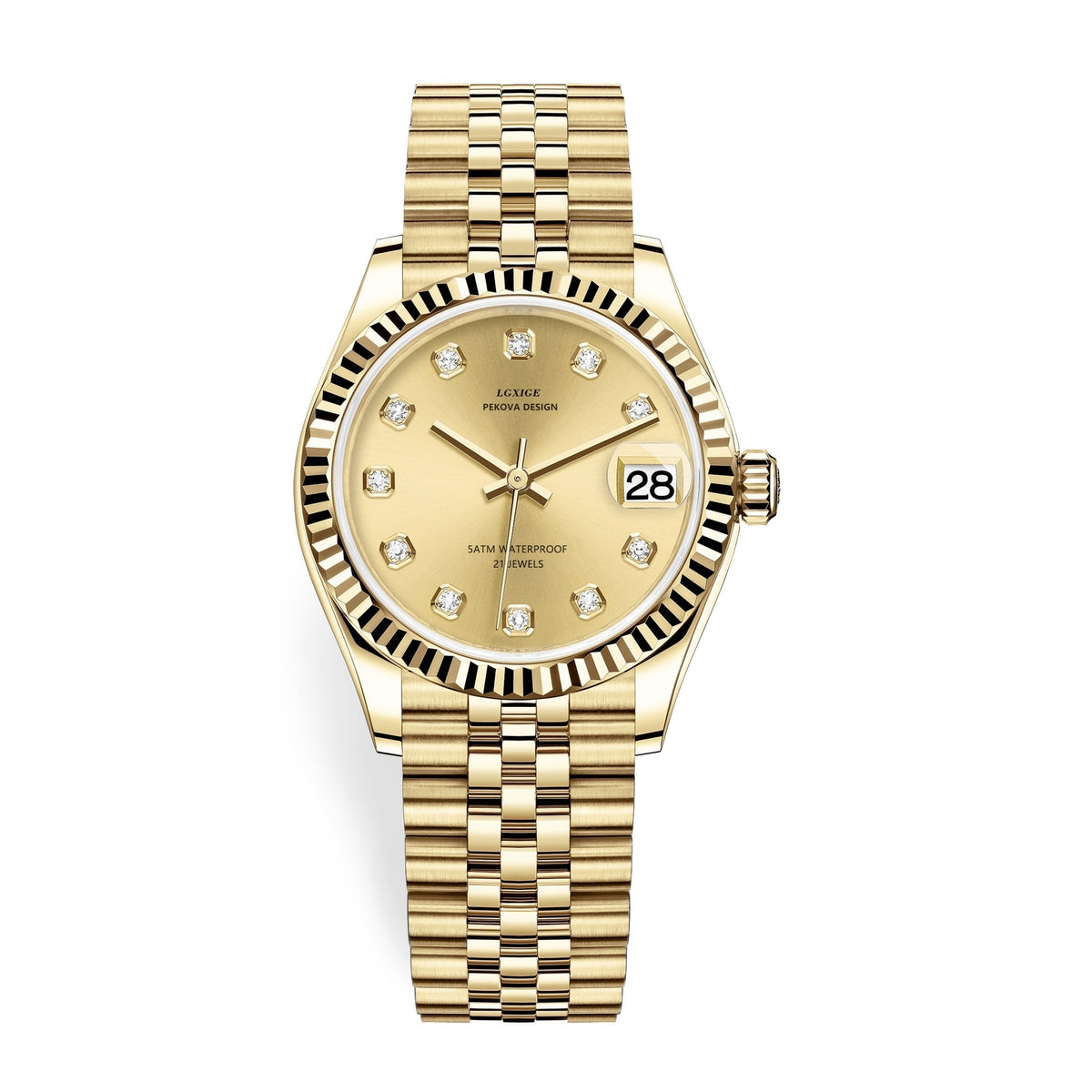Klassische Armbanduhr aus Edelstahl Nr. 296, elegante minimalistische Damenuhr