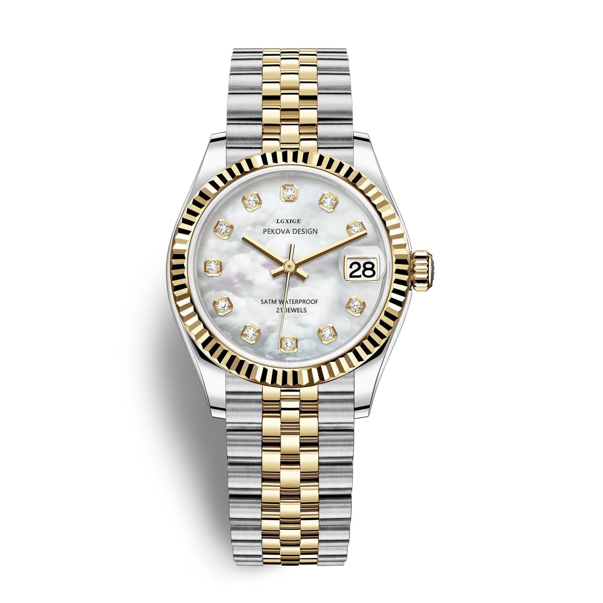 Klassische Armbanduhr aus Edelstahl Nr. 296, elegante minimalistische Damenuhr