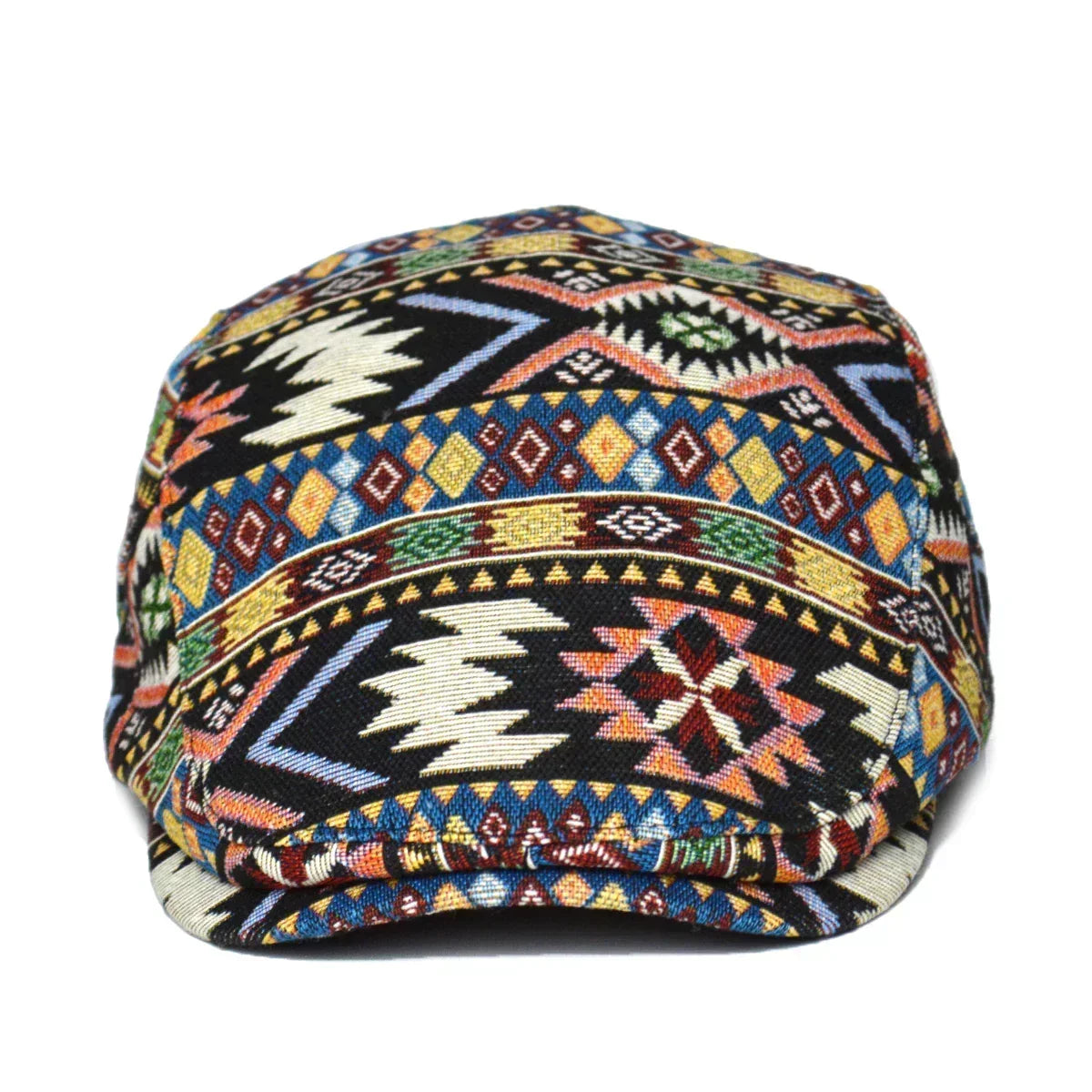 Kleurrijke retro flatcap van ademend katoen met verstelbare pasvorm voor alle seizoenen