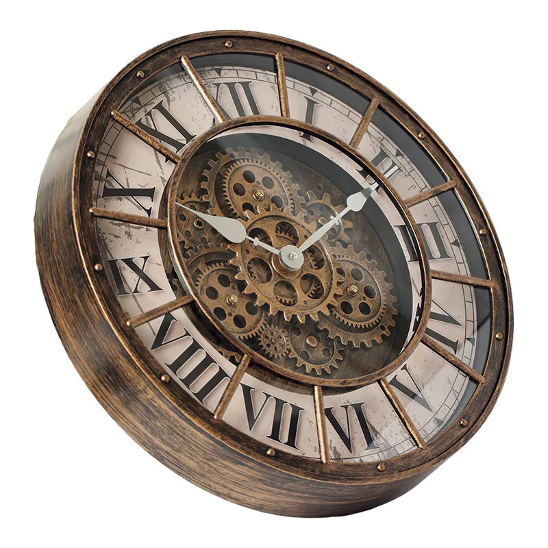 CopperTime antike Wanduhr im industriellen Kupferstil für Zuhause und Büro