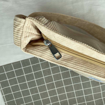 Borsa a tracolla in tela Cord, elegante borsa a spalla per tutti i giorni