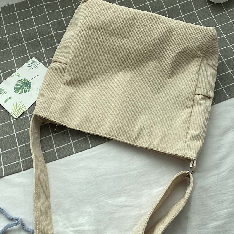 Borsa a tracolla in tela Cord, elegante borsa a spalla per tutti i giorni