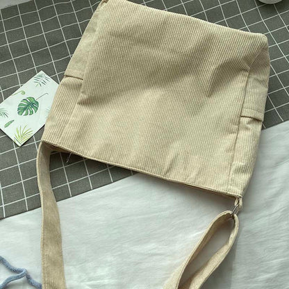 Borsa a tracolla in tela Cord, elegante borsa a spalla per tutti i giorni