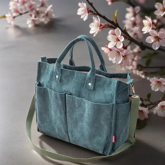 CordoTote Klassische Samt-Schultertasche – geräumige Tragetasche für den Alltag