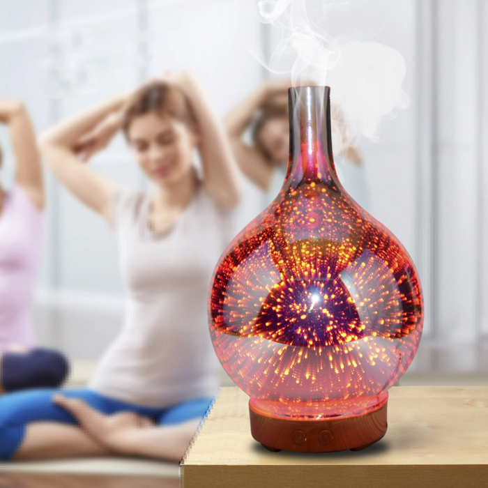 CosmicBreeze Diffusore per aromaterapia con luce LED, nebulizzazione profumata e umidificatore