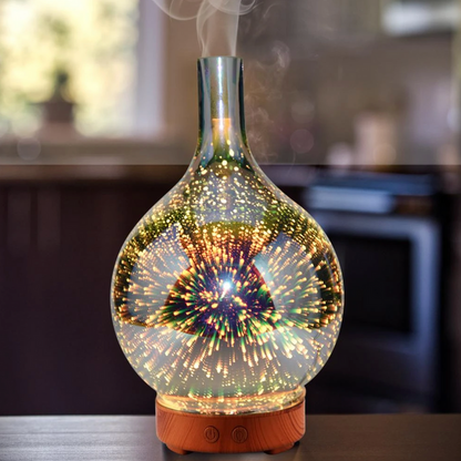 CosmicBreeze Diffusore per aromaterapia con luce LED, nebulizzazione profumata e umidificatore