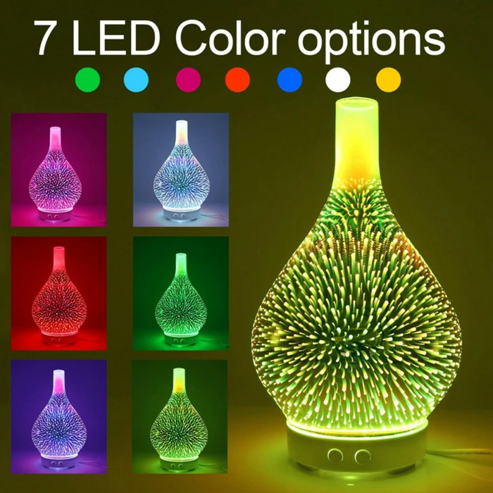 CosmicBreeze Diffusore per aromaterapia con luce LED, nebulizzazione profumata e umidificatore