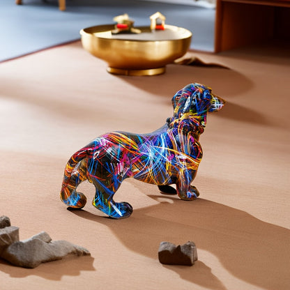 Bunte Dackelfigur zur Dekoration