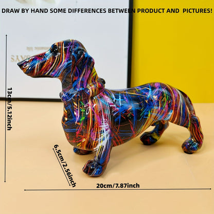 Bunte Dackelfigur zur Dekoration