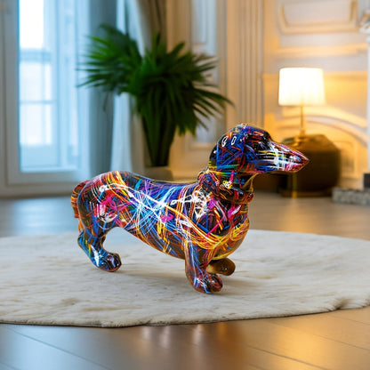 Bunte Dackelfigur zur Dekoration