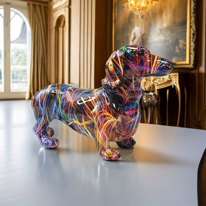Bunte Dackelfigur zur Dekoration