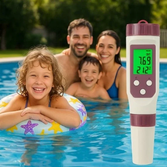 Digitaler 7-in-1-Wasserqualitätstester mit App, pH, TDS, Salzgehalt und Temperatur