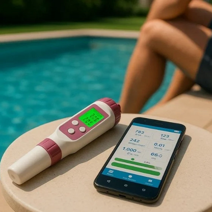 Digitaler 7-in-1-Wasserqualitätstester mit App, pH, TDS, Salzgehalt und Temperatur