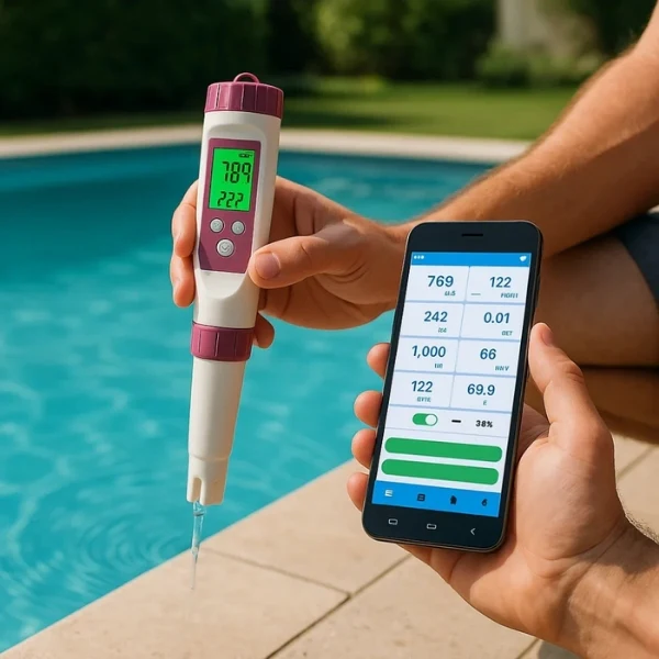 Digitaler 7-in-1-Wasserqualitätstester mit App, pH, TDS, Salzgehalt und Temperatur