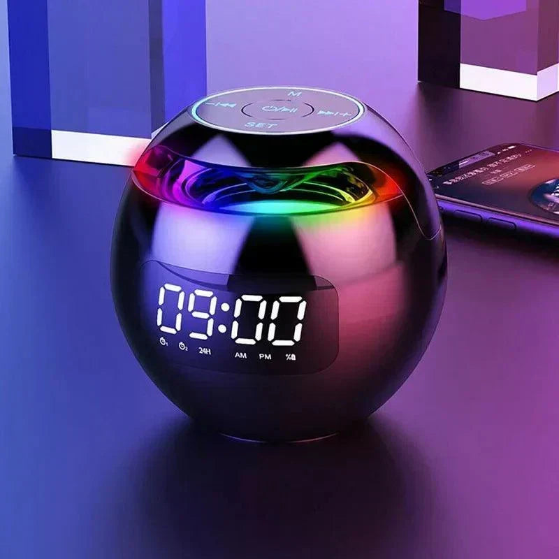 Digitale led-wekker met Bluetooth-luidspreker en kleurrijk nachtlampje